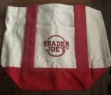Trader Joe's Reusable Mini Canvas  Tote Bag In Red  2024