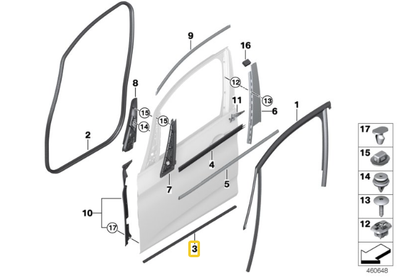 51767298833 Joint Seal Door Front BMW 2 Series F45 F46 for sale 