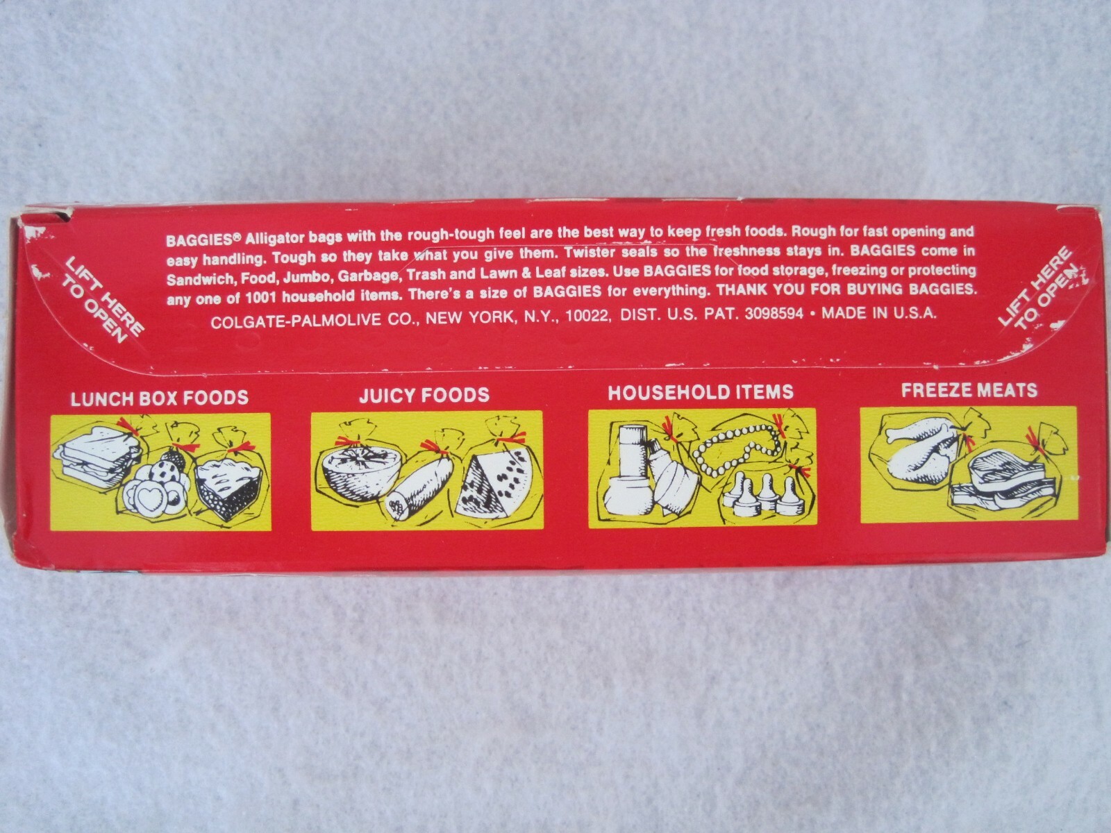 VINTAGE 1970's BAGGIES twisttie plastic Sandwich Bags with Alligator. NOS new eBay