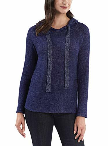Kenneth Cole New York Women's Hooded Pull Over Tunic Sweater, Navy White, XXL - Picture 1 of 2