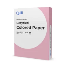 2 PACK Quill Brand 8.5" x 11" Multipurpose Copy Paper, Pink, 20lbs, 500 Sheets