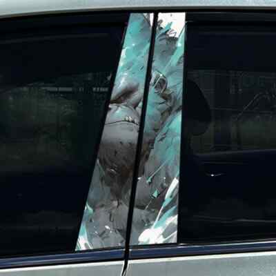 2X Orangutan Car Center Pillar Sticker B-Pillar Protective Film Decoration Decal