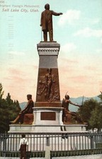 Brigham Young's Monument Salt Lake City Utah UT Vintage Postcard
