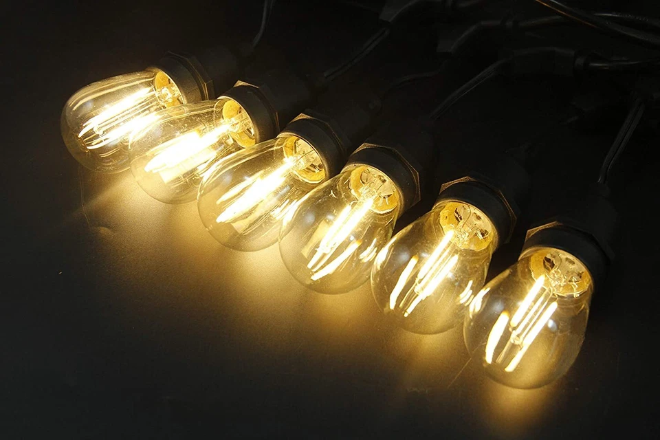 E26 LED Light Bulb 2W 20W S14 Outdoor String Light Replacement Waterproof 15Pack - Image 2 of 4