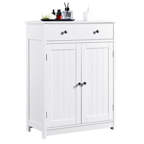 Bathroom Floor Storage with Drawer Pantry Kitchen Cabinet Furniture White - Picture 4 of 9
