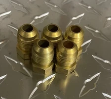 (5) B-F2408-05 Brass Fitting: 45° Flare Plug 5/16"