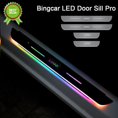 2/4Pcs Personalized Bingcar Led Door Sill Pro Car Door Sill Plate LED FA - Picture 1 of 15