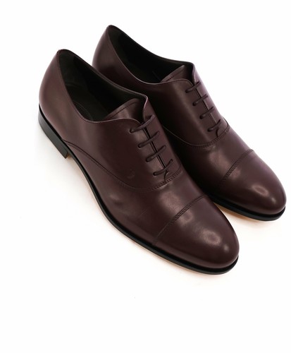 $575 TOD’S - Burgundy Oxblood Leather Oxfords “LOGO” Leather Sole- 13US - Picture 4 of 6