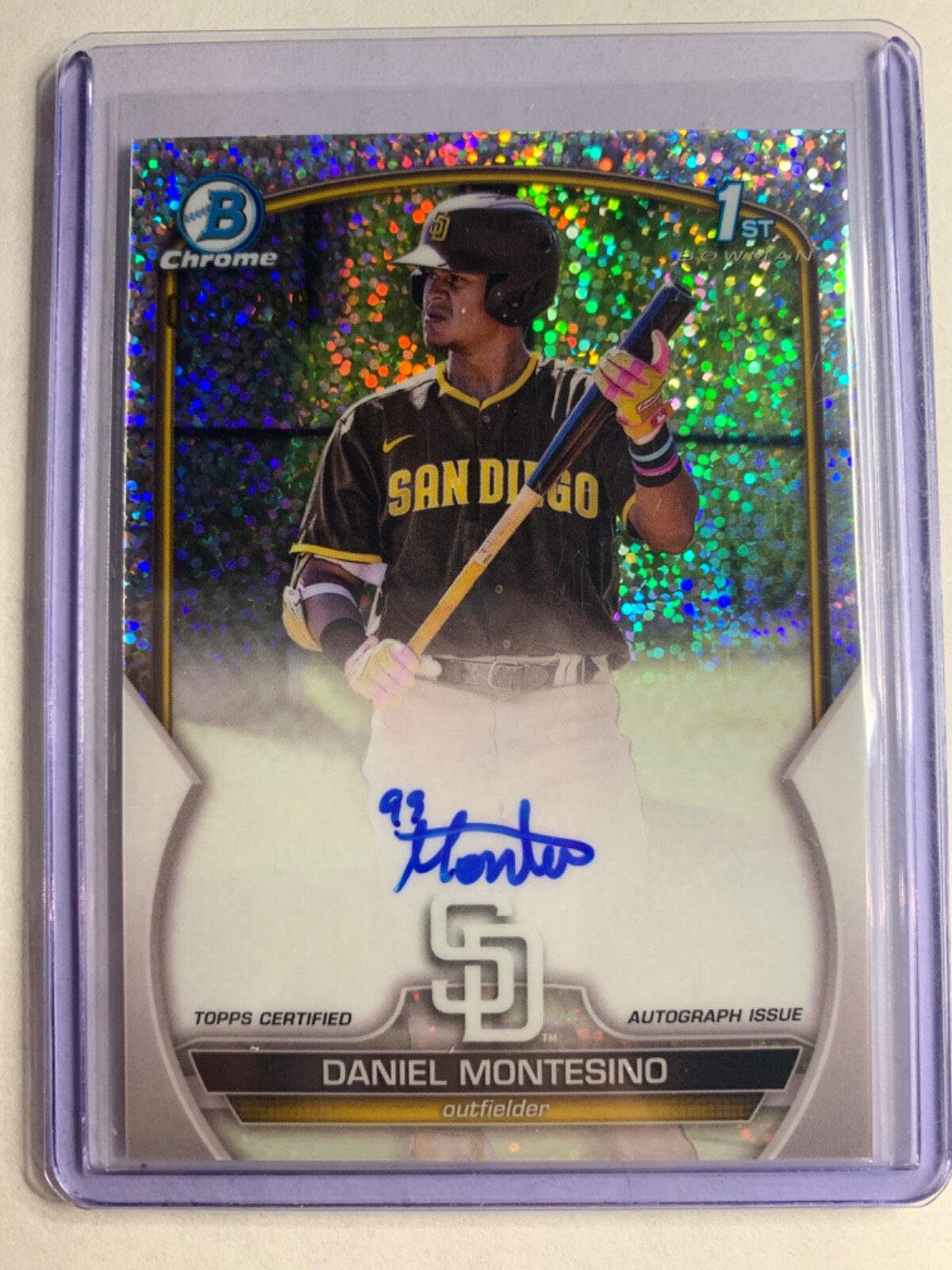 2023 Bowman Chrome Daniel Montesino #CPA-DM 1st Bowman Speckle Auto #D /299