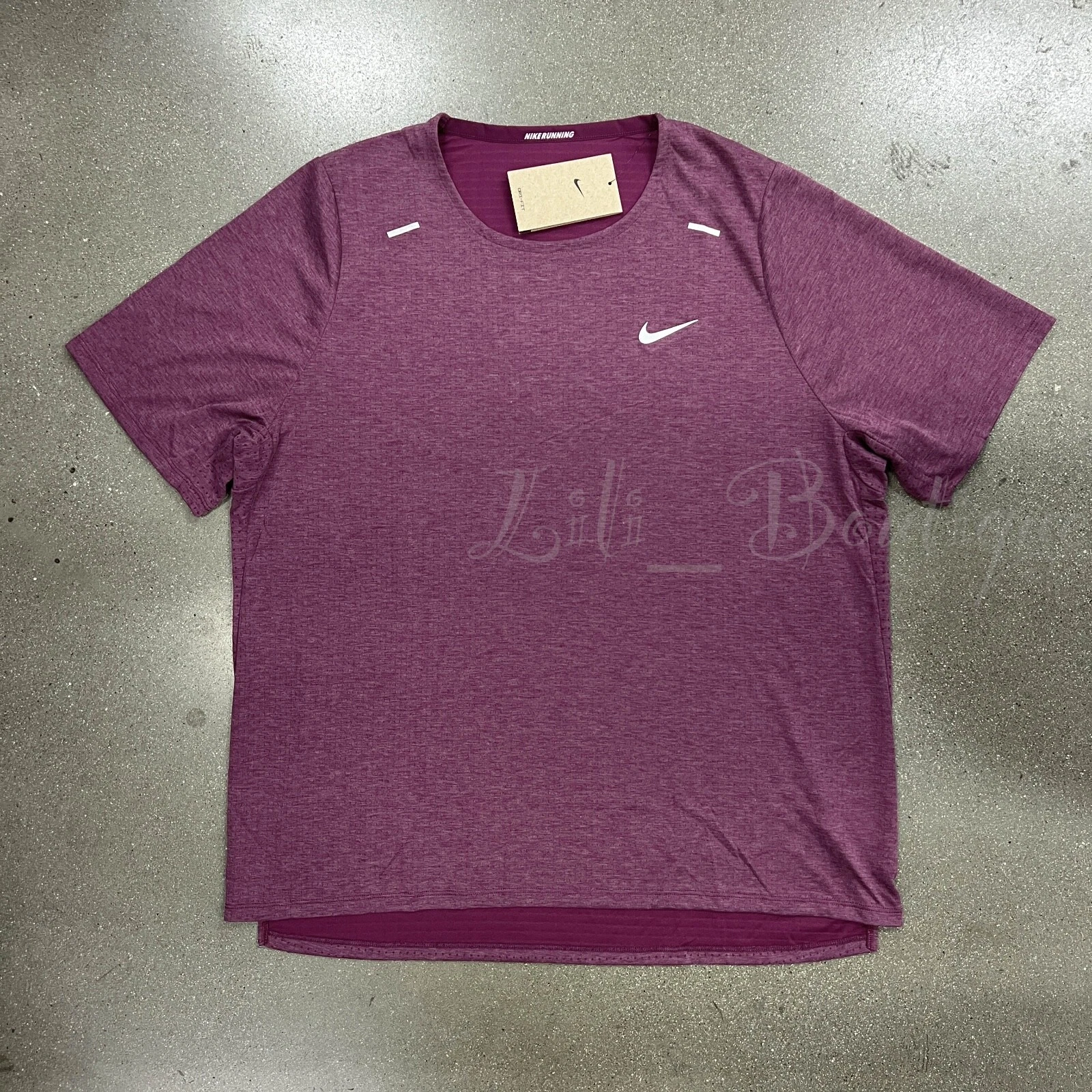 NWT Nike CJ5420-610 Men Dri-Fit Rise 365 Running Training Top T-Shirt Sangria L