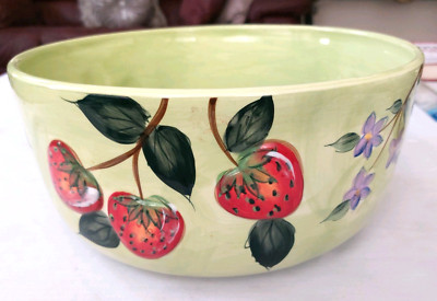 VTG Claire Murray Fruits N Berries strawberry-topped spring Large Bowl 11''