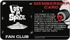  LOST IN SPACE FAN CLUB MEMBERSHIP CARD