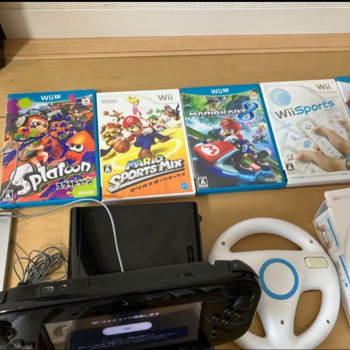 Nintendo Wii U Premium Set Black Working 32GB w/Box 2soft