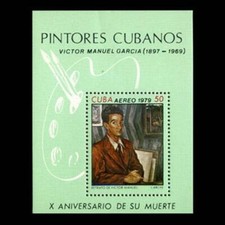 sCuba Sc# C317  VICTOR MANUEL GARCIA Painter Artist  SOUVENIR SHEET 1979 MNH