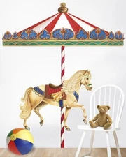 Carousal Horse  Wallies Big Peel & Stick Vinyl Murals