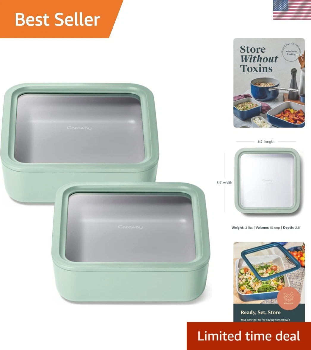 Chic 2-Piece Glass Food Storage - 10 Cup Containers for Fresh & Organized Meals