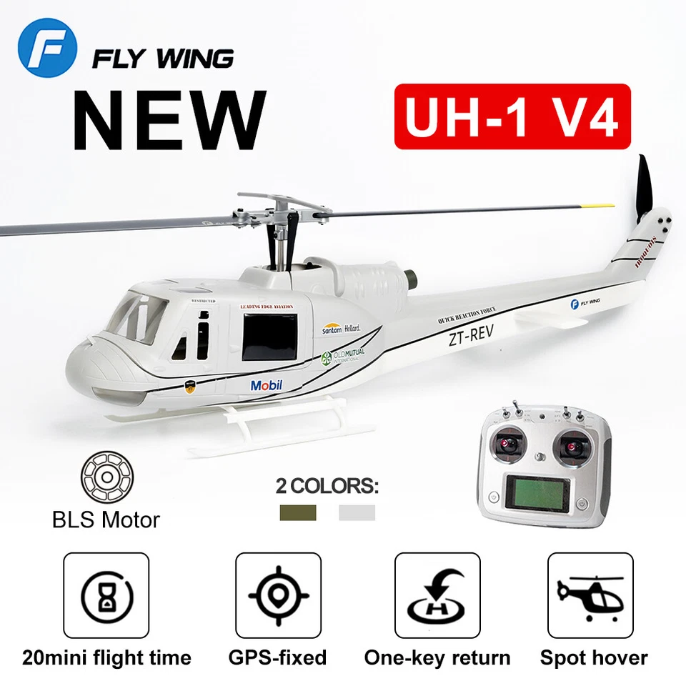 FlyWing UH1 V4 RC Helicopters 16V 10CH GPS with H1 Flight Controller RTF/PNP - Image 2 of 4