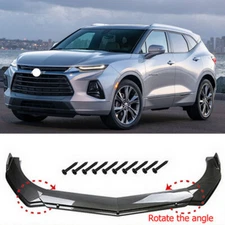 Carbon /Style Front Bumper Lip Spoiler + Splitter Kit For Chevrolet Blazer 19-24