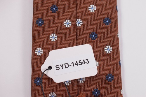 Altea Neck Tie NWT Dark Orange with Blue and White Flowers Silk Blend - Picture 8 of 8