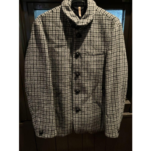VAN jacket Harris Tweed wool check coat size L - Picture 2 of 8
