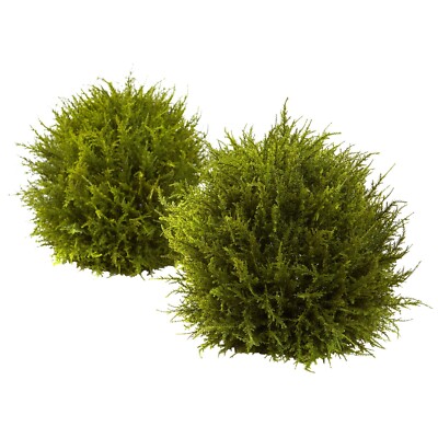 14  Cedar Ball Artificial Plant Home Decor UV Indoor/Outdoor Pack 2.