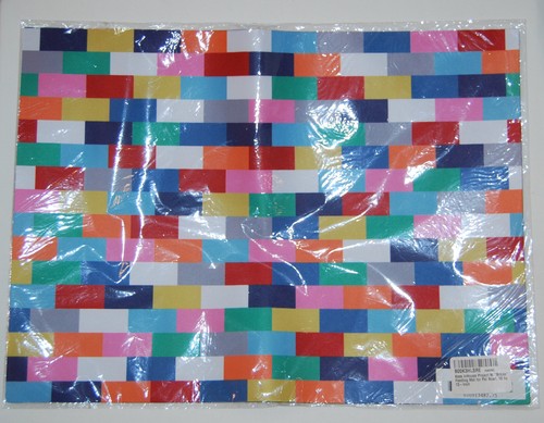 New Multicolored Bricks Rectangular Non-Slip Pet Bowl Mat 13" X 17.5"