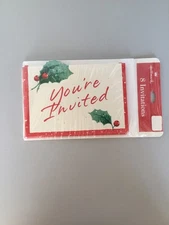 Hallmark Christmas You’re Invited 8 Party Stationary Invitation Cards & Envelops