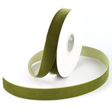 Moss Green Velvet Ribbon, 1 Inch x 10 Yards, Single Face
