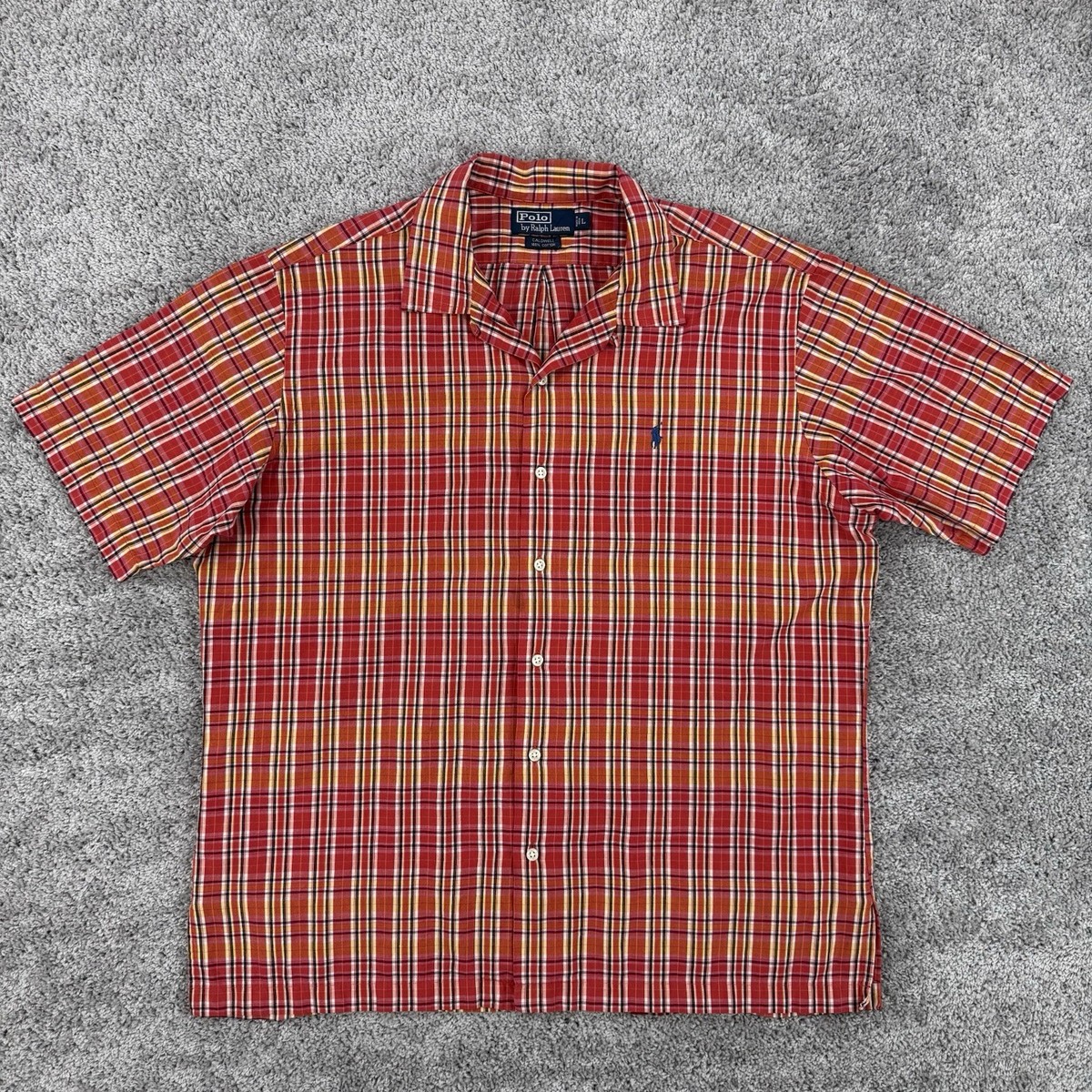 トップス Polo by Ralph Lauren Caldwell L Polo Ralph Lauren Caldwell Shirt Men's L Plaid VTG Camp Loop