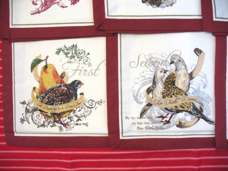 Noble Excellence LOS DOCE DÍAS DE NAVIDAD Juego de 12 Servilletas Algodón 20" sq Foto 4 de 4