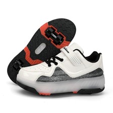 8 Wheels Kids Flash Roller Shoe With USB charges Boys  Girls LED Skates Shoes