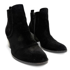 Crown Vintage Cindy Black Suede Leather Zip-up Women's 8.5M Heeled Booties
