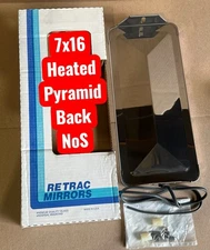 RETRAC 600835 7" X 16" Stainless Heated Truck Mirror Pyramid West Coast NOS