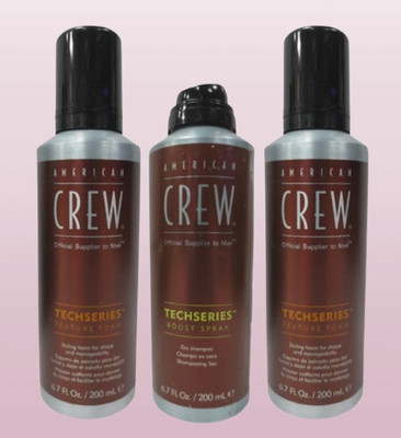 AMERICAN CREW TECHSERIES SET 3 PCS (2 TEXTURE FOAM & 1 BOOST SPRAY) 6.7 OZ EACH