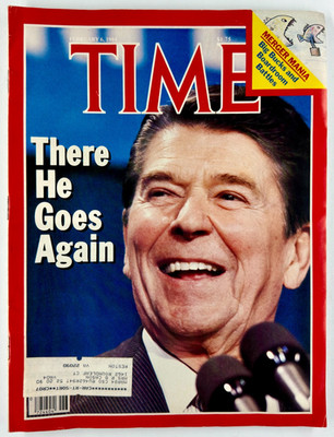 VTG TIME Magazine Feb 6 1984 RONALD REAGAN RE-ELECTION 1980s Politics BARCLAY Ad