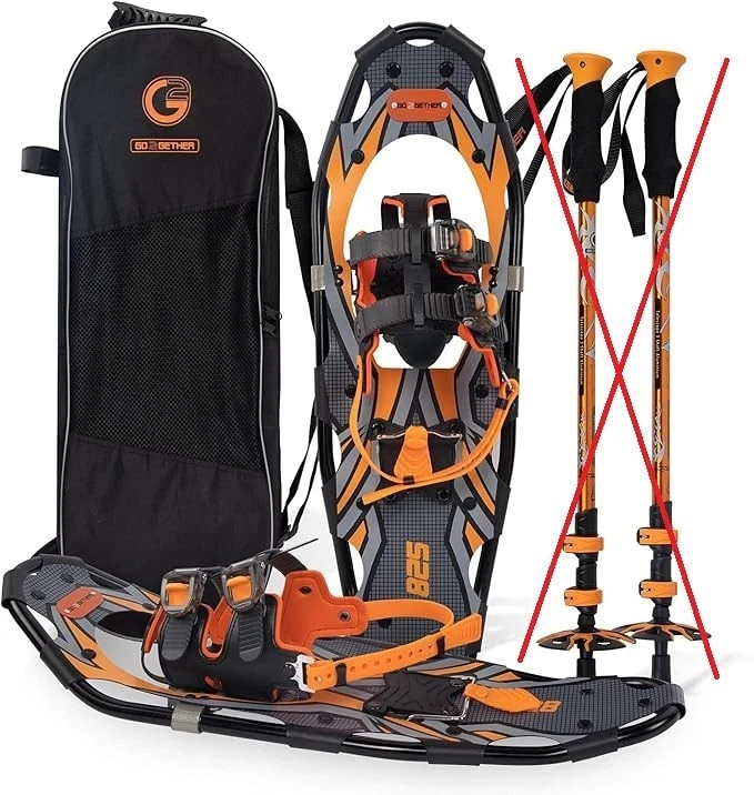 G2 25" LIGHTWEIGHT SNOWSHOES FOR MEN AND WOMEN, **NO TREKKING POLES**, ORANGE
