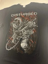 Disturbed Band T-Shirt XL 2015 Chain Graphic Gildan Heavy Metal Tee
