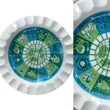 Vintage 60’s MID CENTURY ZODIAC ASHTRAY Ceramic Astrology Celestial Horoscope