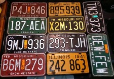 Lot Of 14 Vintage Man cave License Plates Ill...