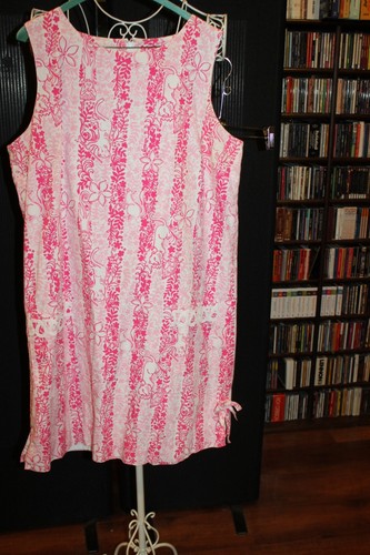 Vintage Lilly Pulitzer rosa Boardwalk Cafe Etuikleid Damen Gr. 16 (bin312)