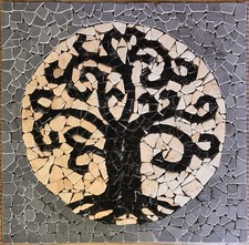ALBERO DELLA VITA - Rosone Mosaico per pavimenti interni o esterni 60X60X1 cm