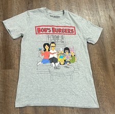 Bob’s Burgers Family Graphic Black T-Shirt Unisex Size Small Gray 