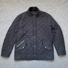 Barbour Chelsea Sports Quilt Jacket Extra Large Black Quilted Corduroy Collard 