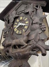 Antique American Brown Mechanical Wooden Analog Musical Cuckoo Clock
