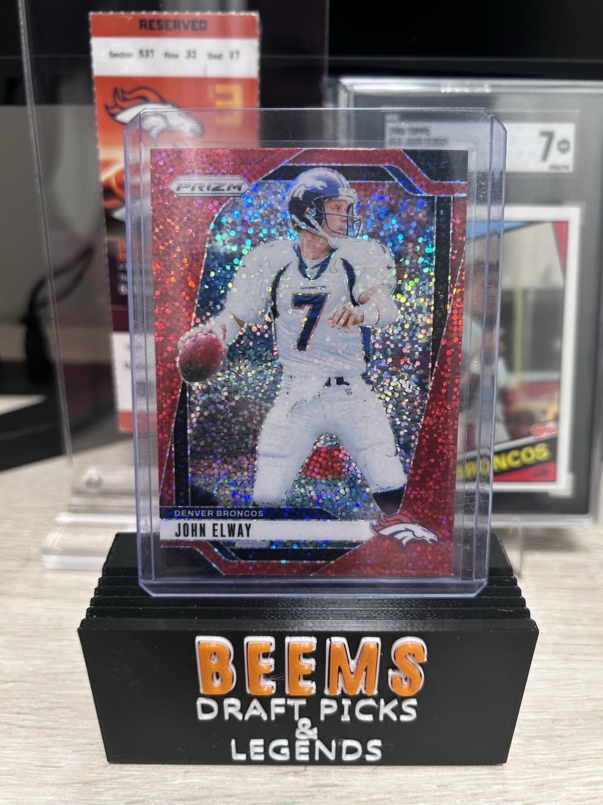 2024 Panini Prizm - John Elway #89 Red Sparkle Prizm