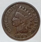 Indian Head Penny Lot of "1" VERY NICE 1889 GOOD OR BETTER°$ FREE SHIPPING $#235