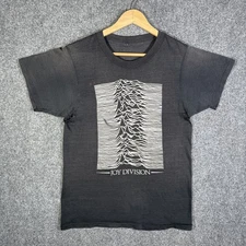 Vintage Joy Division Shirt Mens Large Black 70s Punk Band Unknown Pleasures 1979