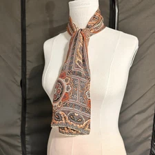 Vintage Silk Women's Scarf Multicolor Geometric Scarves Soft Classic Boho Wraps