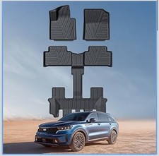 Carbon Fiber Floor Mats for Kia Sorento 6/7 Seats 2021-2026-Not For Hybrid/PHEV