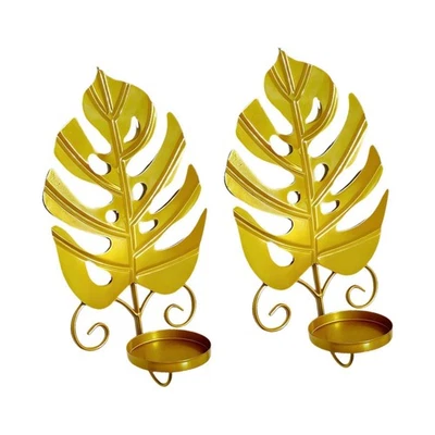 2x Accessoires pour bougeoirs muraux en forme de feuille pour salle à - Photo 1/4